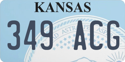KS license plate 349ACG
