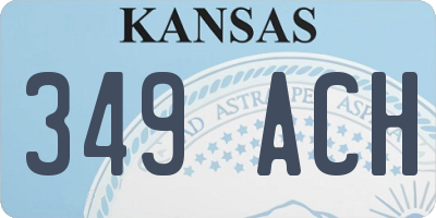 KS license plate 349ACH