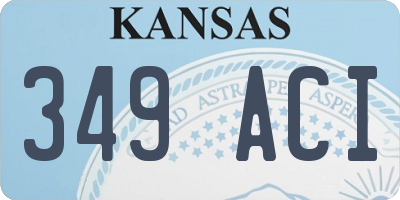 KS license plate 349ACI