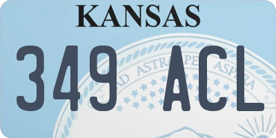 KS license plate 349ACL