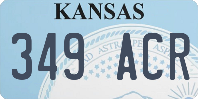 KS license plate 349ACR
