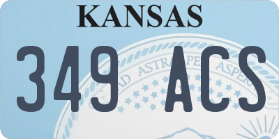 KS license plate 349ACS