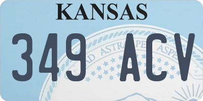 KS license plate 349ACV