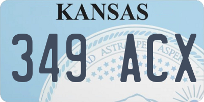KS license plate 349ACX