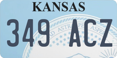 KS license plate 349ACZ