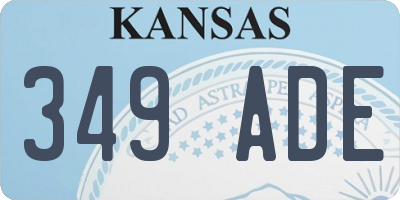 KS license plate 349ADE