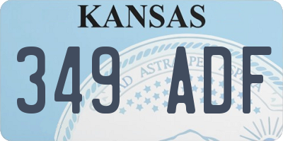 KS license plate 349ADF