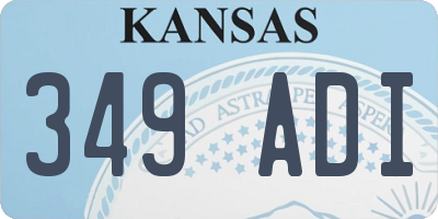 KS license plate 349ADI