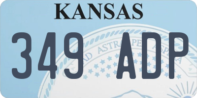 KS license plate 349ADP
