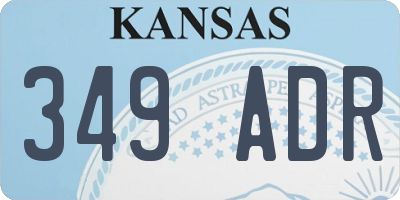 KS license plate 349ADR