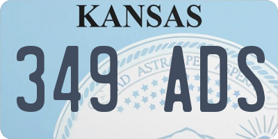 KS license plate 349ADS