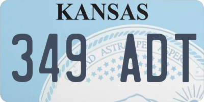 KS license plate 349ADT