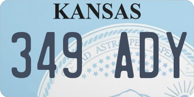 KS license plate 349ADY