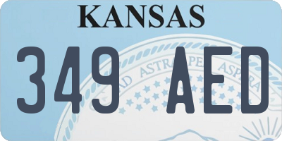 KS license plate 349AED