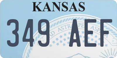 KS license plate 349AEF