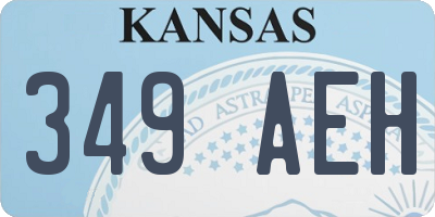 KS license plate 349AEH
