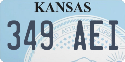 KS license plate 349AEI