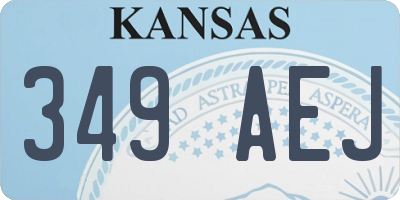 KS license plate 349AEJ