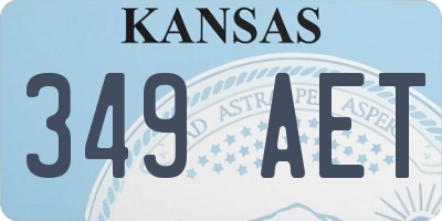 KS license plate 349AET