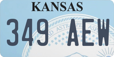KS license plate 349AEW