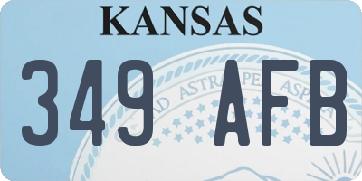 KS license plate 349AFB