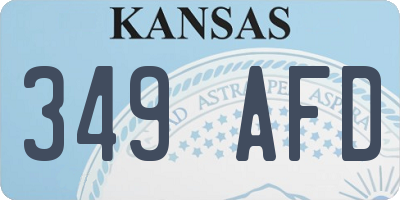 KS license plate 349AFD