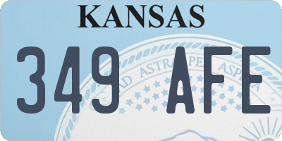 KS license plate 349AFE