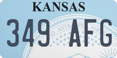 KS license plate 349AFG