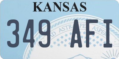 KS license plate 349AFI