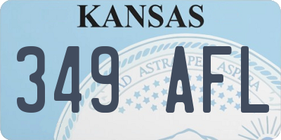 KS license plate 349AFL