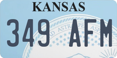 KS license plate 349AFM