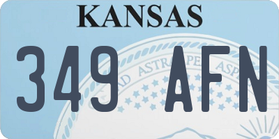 KS license plate 349AFN
