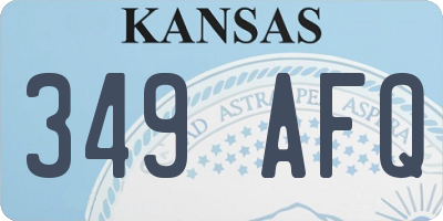 KS license plate 349AFQ