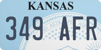 KS license plate 349AFR