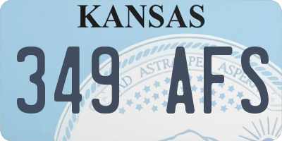 KS license plate 349AFS