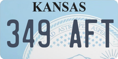 KS license plate 349AFT