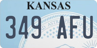 KS license plate 349AFU