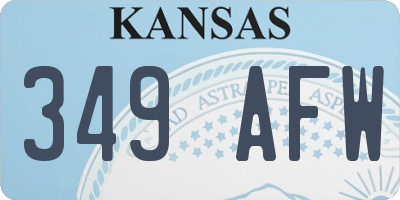 KS license plate 349AFW