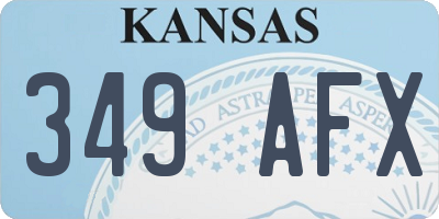 KS license plate 349AFX