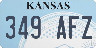 KS license plate 349AFZ