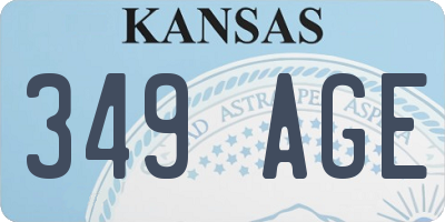 KS license plate 349AGE