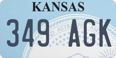 KS license plate 349AGK