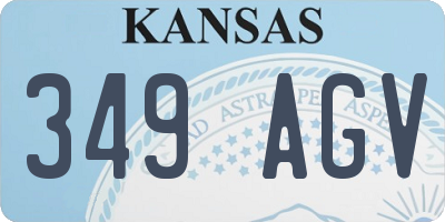 KS license plate 349AGV
