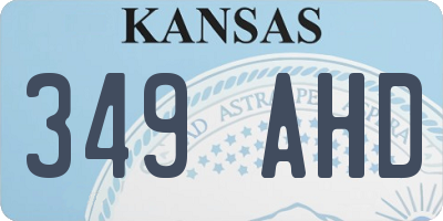 KS license plate 349AHD