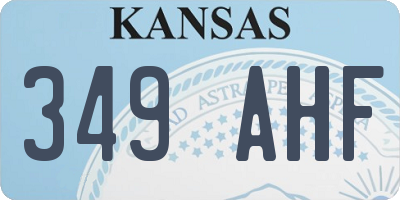 KS license plate 349AHF