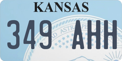KS license plate 349AHH