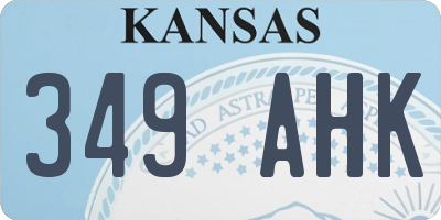 KS license plate 349AHK