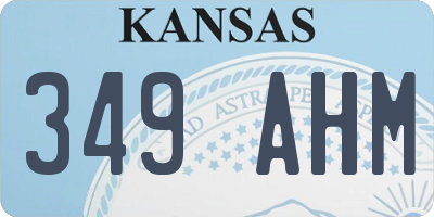 KS license plate 349AHM