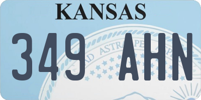 KS license plate 349AHN