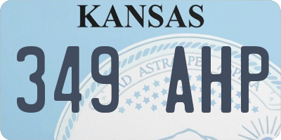 KS license plate 349AHP
